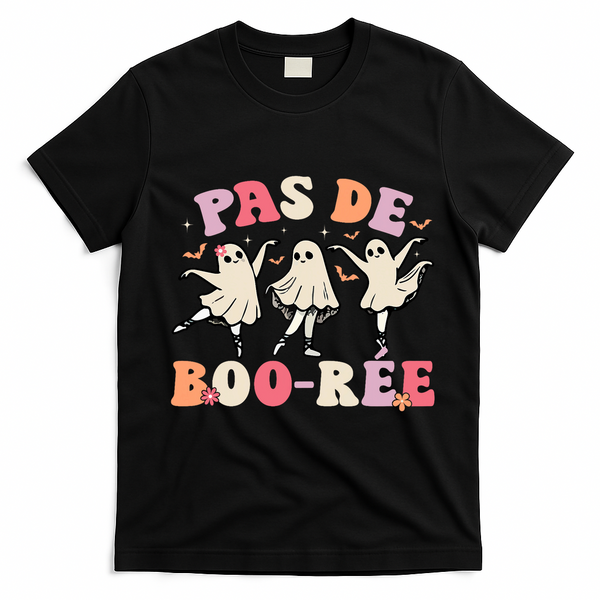 Pas De Boo RéE Ghost Ballet Dancer Halloween Dance Teacher T-Shirt - Black
