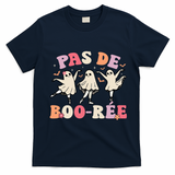 Pas De Boo RéE Ghost Ballet Dancer Halloween Dance Teacher T-Shirt - Navy Blue
