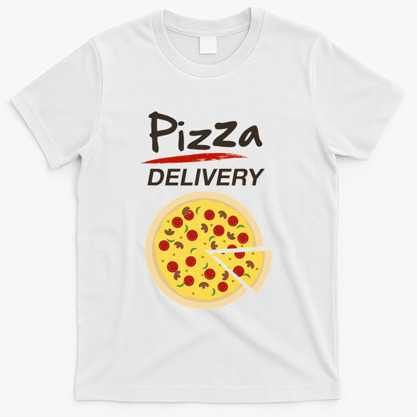 Pizza Delivery Costume Funny Fancy Dress Costumes T-Shirt - White