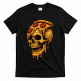 Pizza Food Skull Horror T-Shirt - Black