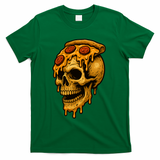 Pizza Food Skull Horror T-Shirt - Green