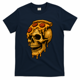 Pizza Food Skull Horror T-Shirt - Navy