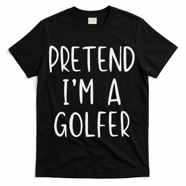Pretend Golfer Costume Halloween Simple Funny Golfing Golf T-Shirt - Black