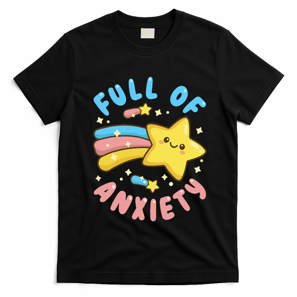 Pastel Goth Full Of Anxiety T-Shirt - Black