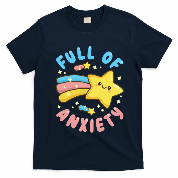 Pastel Goth Full Of Anxiety T-Shirt - Navy Blue