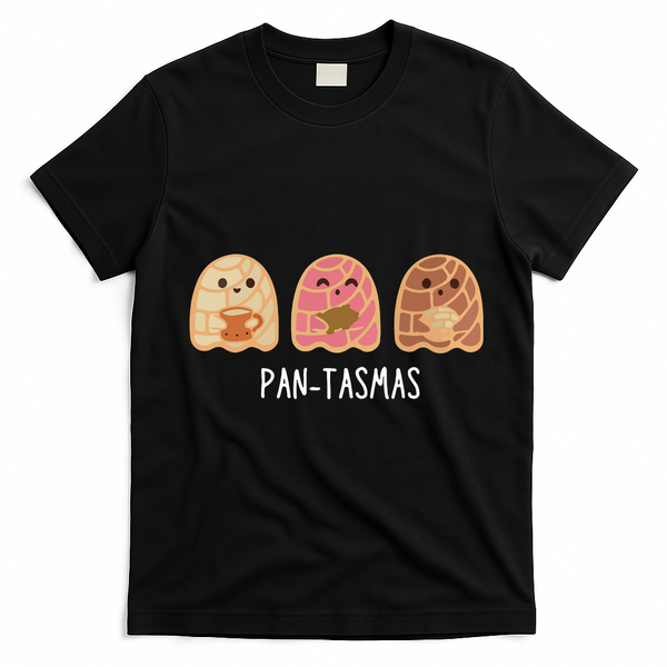 Pantasmas Ghost Funny Spooky Conchas Mexican Ghost T-Shirt - Black