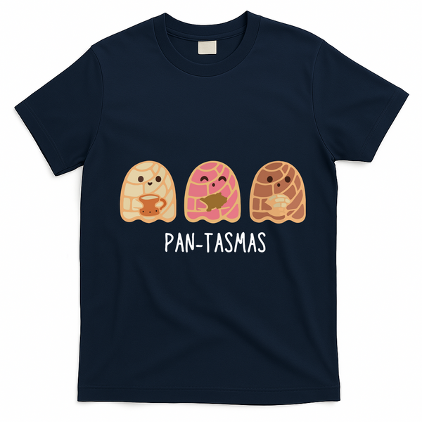 Pantasmas Ghost Funny Spooky Conchas Mexican Ghost T-Shirt - Navy Blue