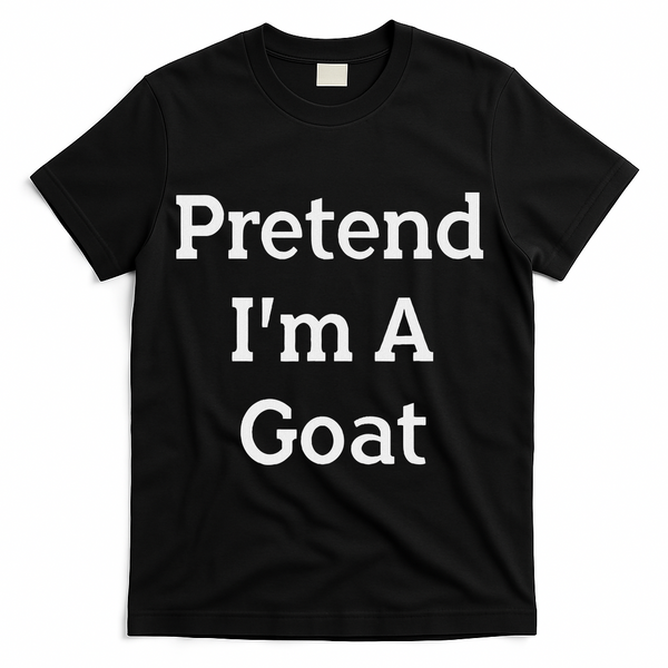 Pretend I'm A Goat Costume Party Funny Halloween Goat T-Shirt - Black