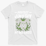 Protect Jimothy At All Cost Funny Raccoon Meme T-Shirt - White