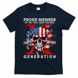 Proud Member Of Your Feelings Horror Skull X Generation T-Shirt - Navy Blue