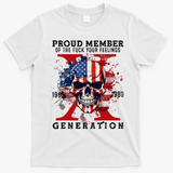 Proud Member Of Your Feelings Horror Skull X Generation T-Shirt - White
