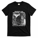 Protect Our National Parks Mothman Cryptid Weirdcore Horror T-Shirt - Black