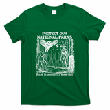 Protect Our National Parks Mothman Cryptid Weirdcore Horror T-Shirt - Irish Green