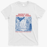 Protect Our National Parks Mothman Cryptid Weirdcore Horror T-Shirt - White