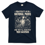 Protect Our National Parks Haunt Your Backyard Funny Halloween T-Shirt - Navy Blue