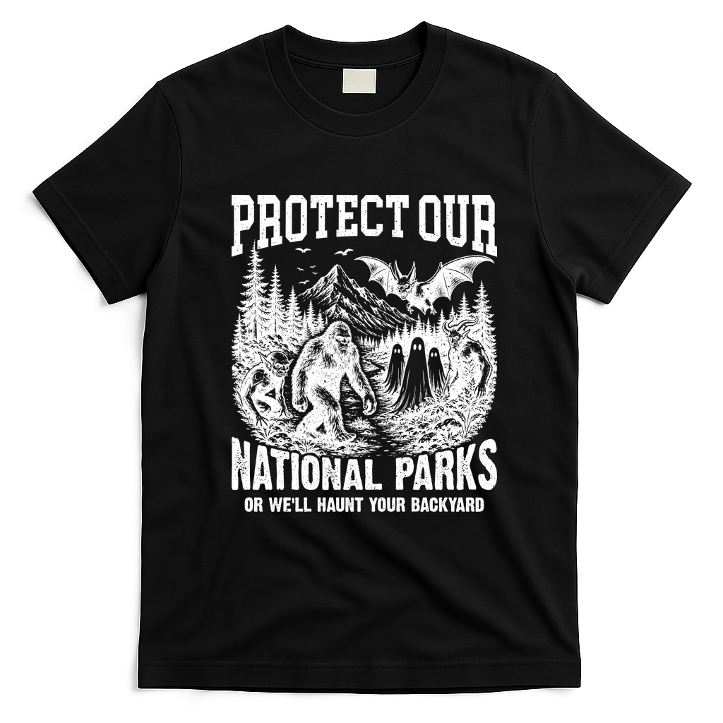 Protect Our National Parks Or We Will Haunt You T-Shirt - Black