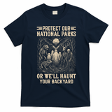 Protect Our National Parks Ghost Halloween Funny Haunting T-Shirt - Navy Blue