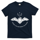 Protect Our Nocturnal Polalinators Bat With Moon Halloween T-Shirt - Navy