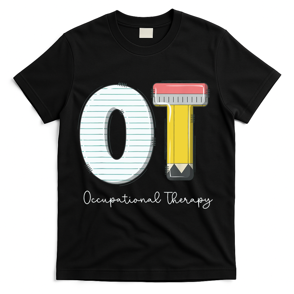 Pediatric Occupational Therapy Cute Pencil Back To School T-Shirt - Black