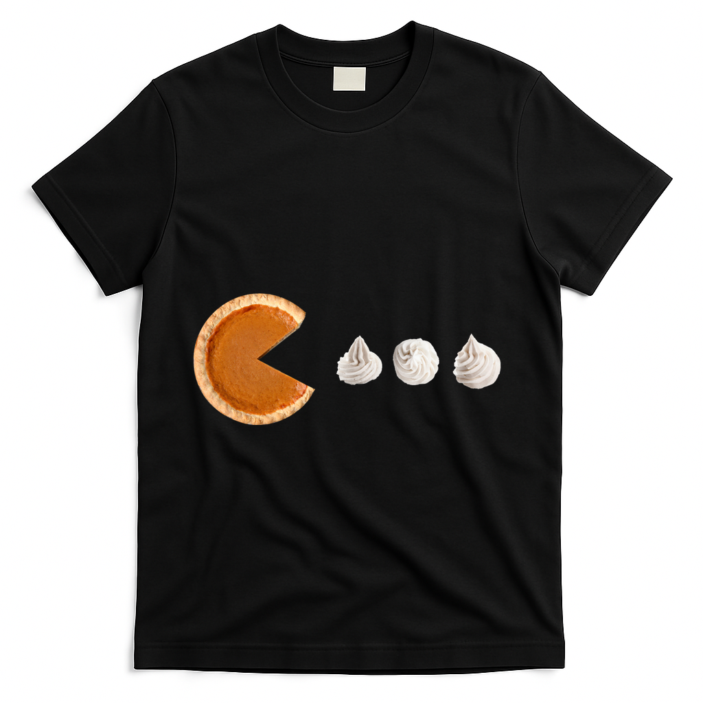 Pacman Pumpkin Pie T-Shirt - Black