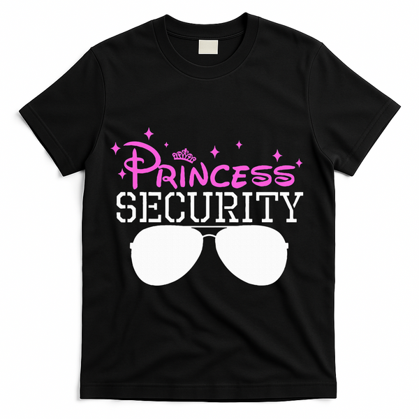 Princess Security Halloween Costume Dad Mom Boy Brother T-Shirt - Black