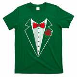Party Tux Tuxedo Rose Bow Tie Costume Halloween T-Shirt - Irish Green