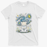 Panda Under Starry Night Sky Cosmic T-Shirt - White