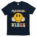 Preschool Vibes Back To School First Day Teachers T-Shirt - Navy