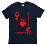 Queen Hearts Card Costume Playing Cards Queen Of Hearts T-Shirt - Navy