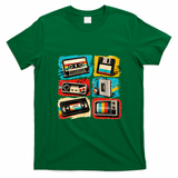 Retro 80s 90s Cassette Tapes Graphic Funny Vintage Outfit T-Shirt - Irish Green