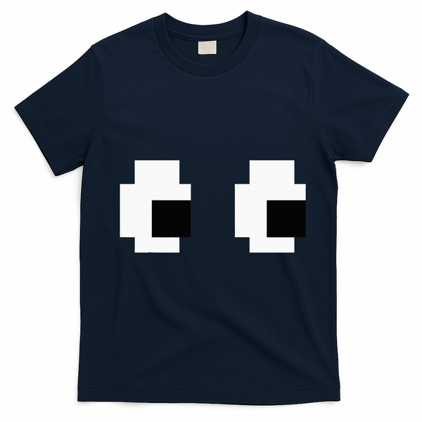 Retro Arcade Game Ghost Eyes Halloween Group Costume T-Shirt - Navy Blue