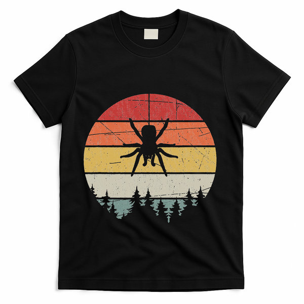 Retro Arachnid Tarantula Spider T-Shirt - Black