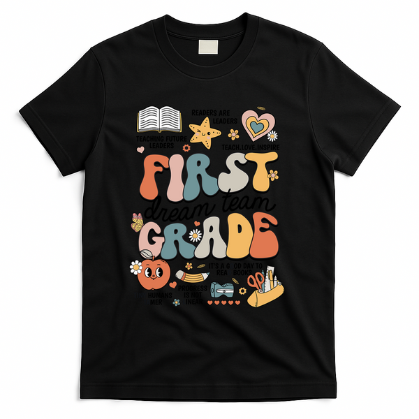 Retro Bye Bruh First Grade Happy Last Day Of School T-Shirt - Black