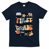 Retro Bye Bruh First Grade Happy Last Day Of School T-Shirt - Navy