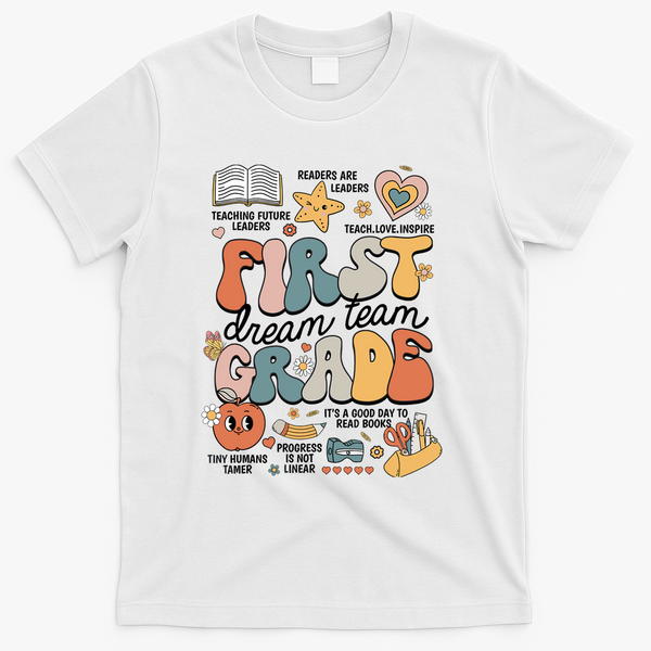 Retro Bye Bruh First Grade Happy Last Day Of School T-Shirt - White