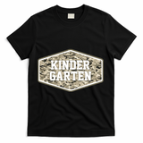 Retro Back To School Old Camo Kindergarten T-Shirt - Black