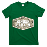 Retro Back To School Old Camo Kindergarten T-Shirt - Green