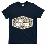 Retro Back To School Old Camo Kindergarten T-Shirt - Navy