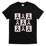 Reast Cancer Support Warrior Gift Pink Ribbon Awareness T-Shirt - Black