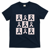 Reast Cancer Support Warrior Gift Pink Ribbon Awareness T-Shirt - Navy Blue