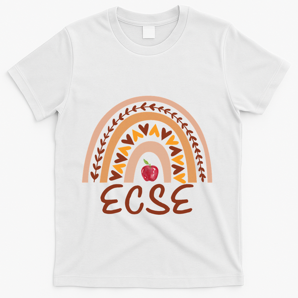 Rainbow Ecse Team Back To School Appreciation Fall T-Shirt - White