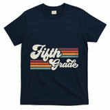 Retro Fifth Grade Teacher Back To School T-Shirt - Navy