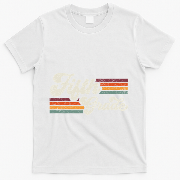 Retro Fifth Grade Teacher Back To School T-Shirt - White