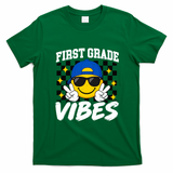 Retro First Vibes Back To School 1st Grade T-Shirt - Irish Green
