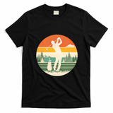 Retro Golf Sunset Golfing Golfer T-Shirt - Black