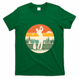 Retro Golf Sunset Golfing Golfer T-Shirt - Irish Green