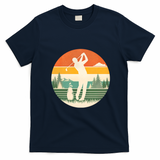 Retro Golf Sunset Golfing Golfer T-Shirt - Navy Blue