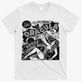 Retro Horror Movie Monster Vampire Vintage Halloween Dracula T-Shirt - White
