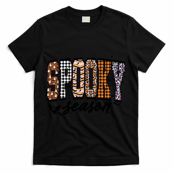 Retro Halloween Spooky Season Coquette T-Shirt - Black