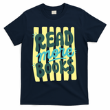 Read More Books Stripes Bookish Gift T-Shirt - Navy